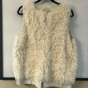 Michael Kors Faux Fur Sweater Vest Size Large